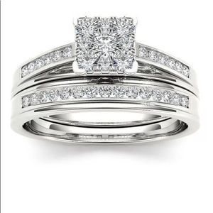 Elegant 925 Silver White Sapphire Ring